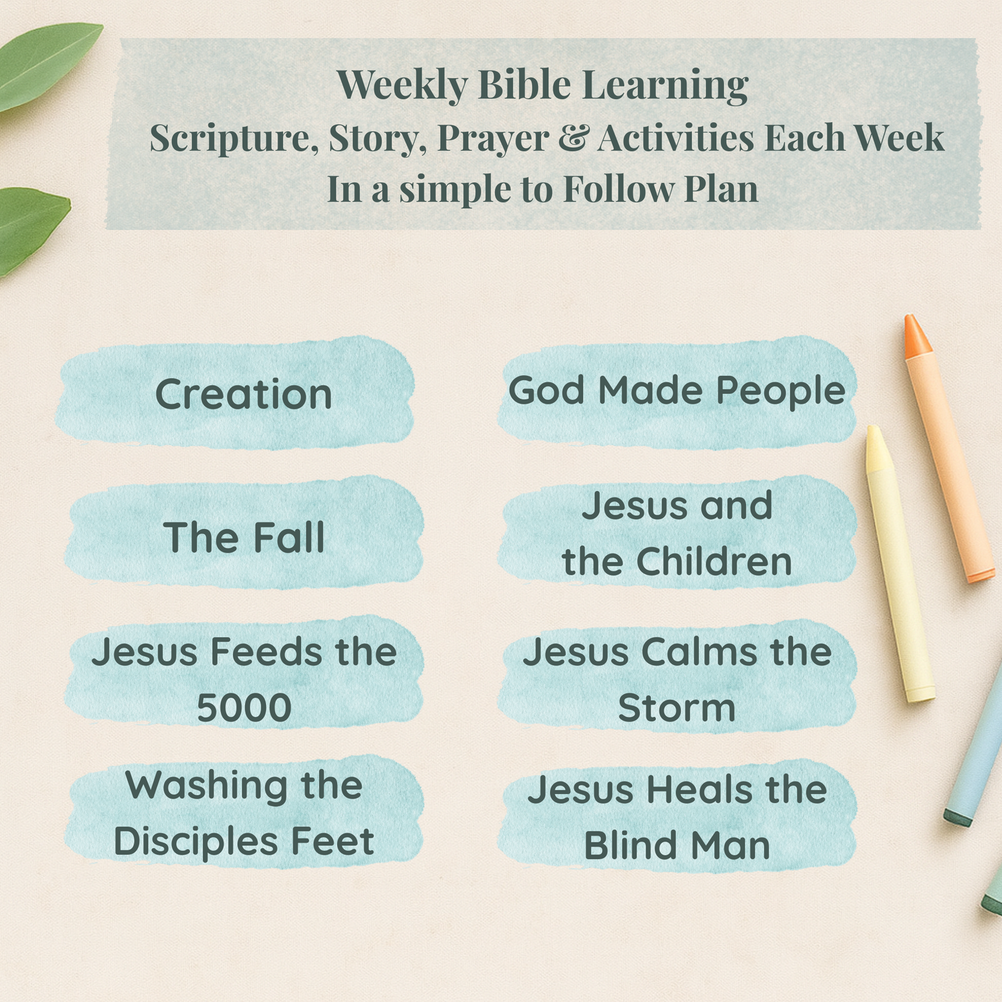 Eight Week Pre-K Bible Curriculum